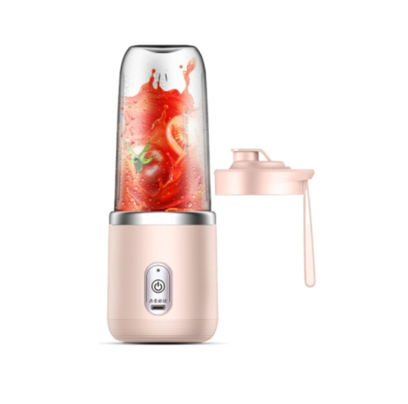 5V 40W 6 Blade Cordless Electric Juicer Portable Juice Squeezer Pink Single Cap
