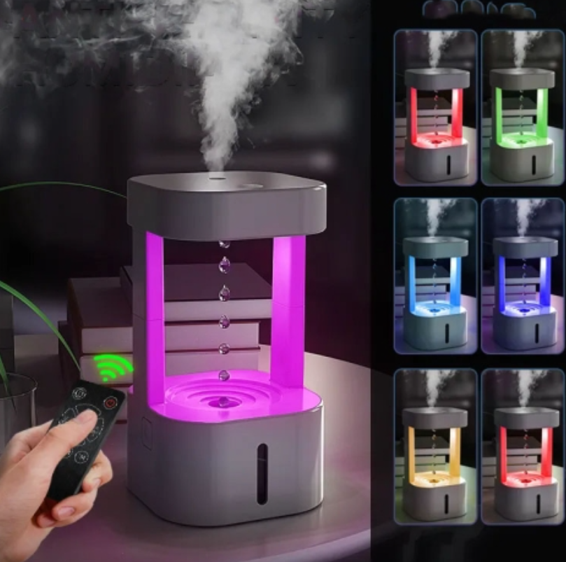 580ml Anti-Gravity Humidifier Droplet Reversing Fogging Aromatherapy Diffuser (Colored Light)