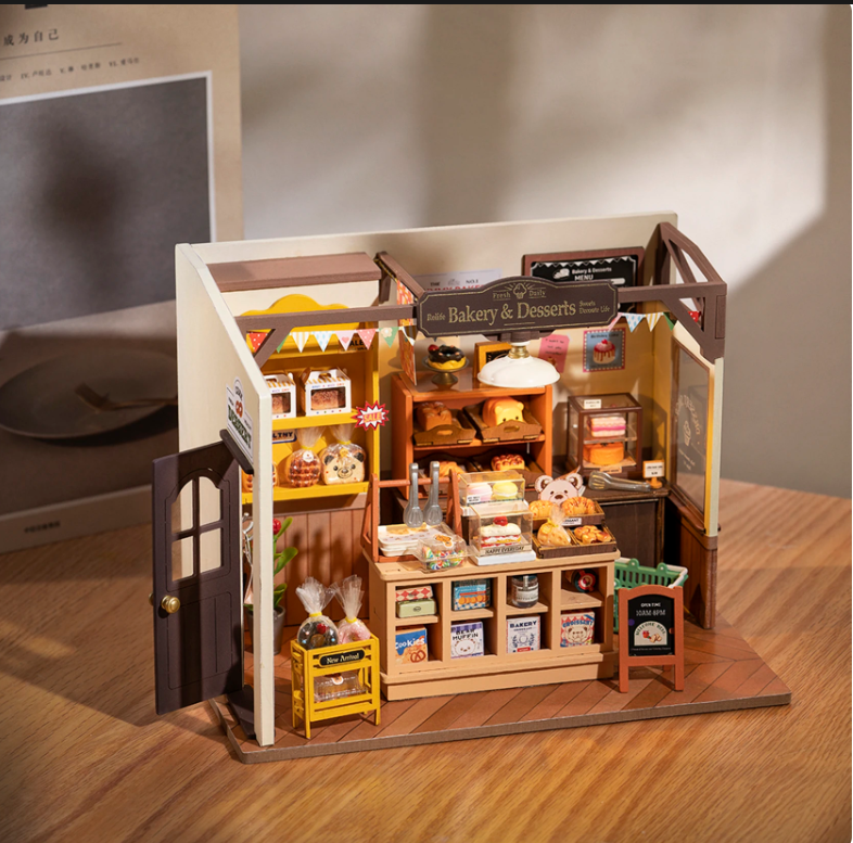 Robotime Rolife Becka&#039;s Baking House DIY Miniature House for Kids Children 3D Wooden Assembly Toys Easy Connection Home Decorate