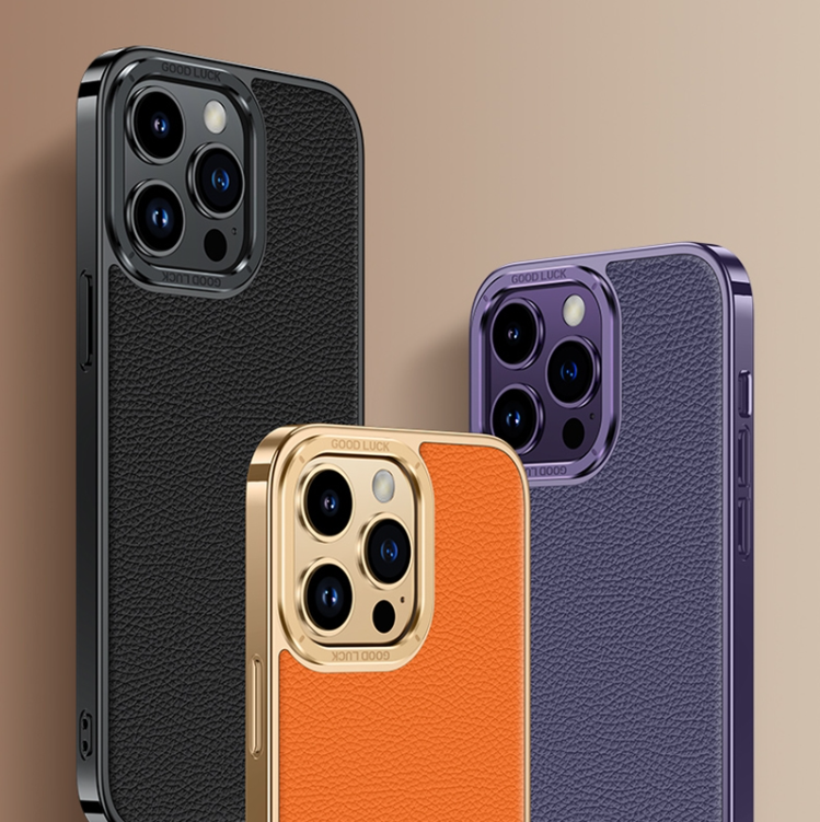 Mulsanne Series Litchi Genuine Leather Phone Case