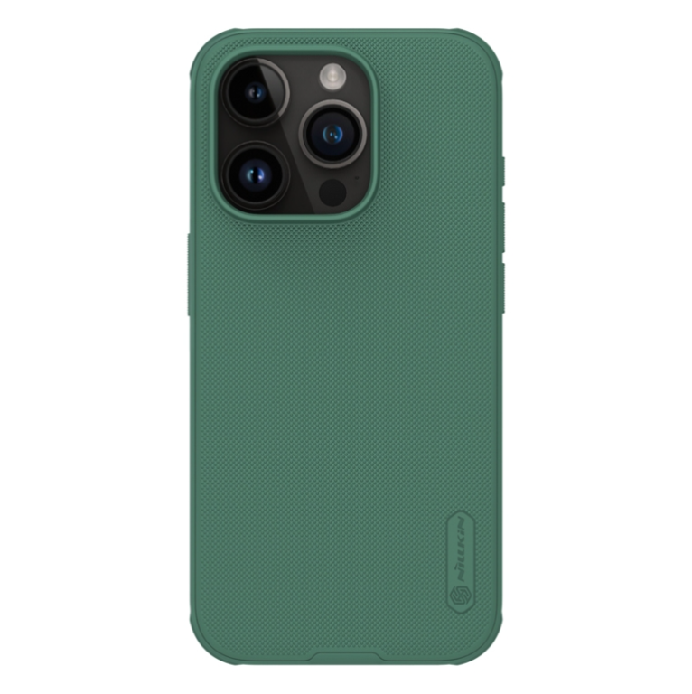 For iPhone 15 Pro Nel Gold Frosted Shield Pro Magnetic Magsafe Case (Green)