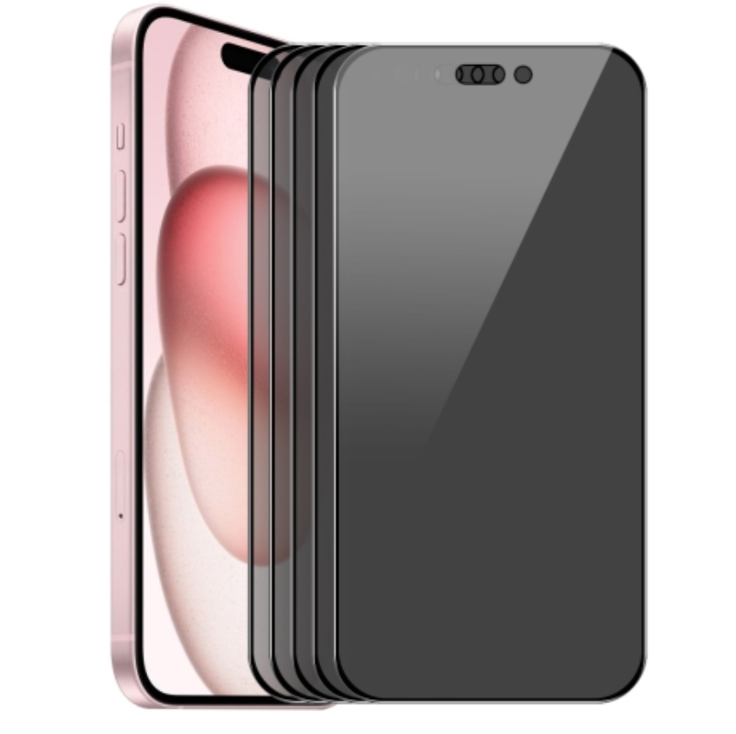 For iPhone 15 Plus 5pcs ENKAY Hat-Prince 28° HD No Shake Full Screen Anti-Peep Film Tempered Glass Protective Film