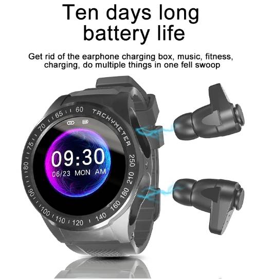 Aipower Earphones Smartwatch 2 IN 1 True Wireless Earbuds Bluetooth 5.1 Sports Digital Bracelet Heart Rate Monitor Counter W26