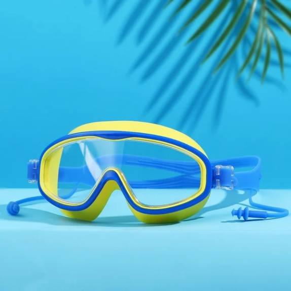 HD children&#039;s large frame waterproof and anti-fog swimming goggles