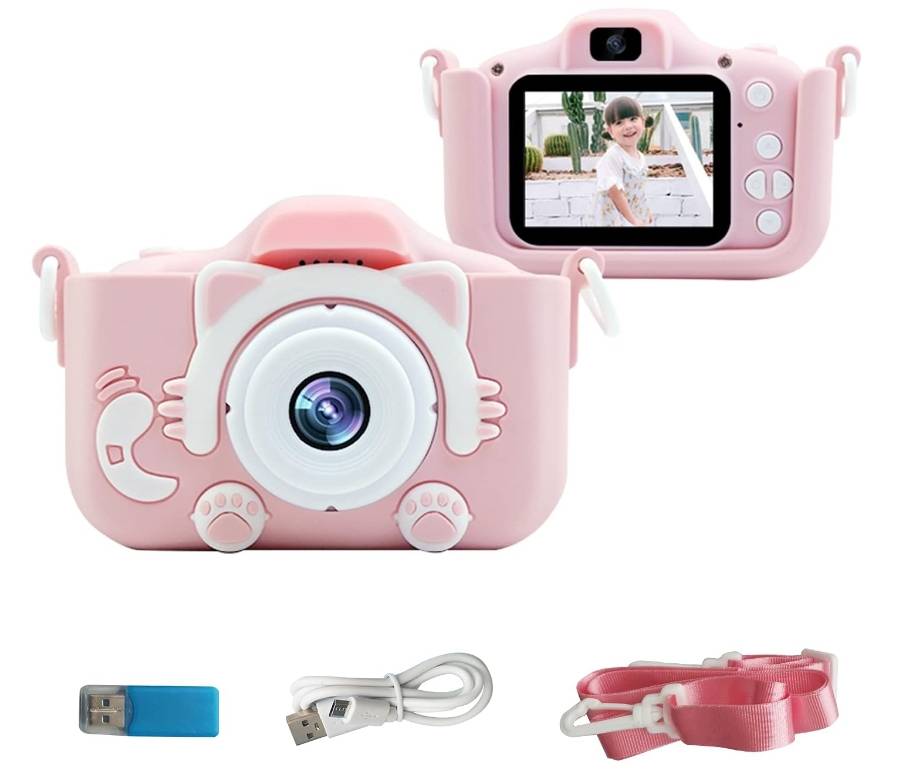 Moniss Children&#039;s Digital Camera 20MP 1080P HD Video Camcorder Camera Cute Rechargeable Camera with 1.9 Inch Screen and 32GB Memory Card Support