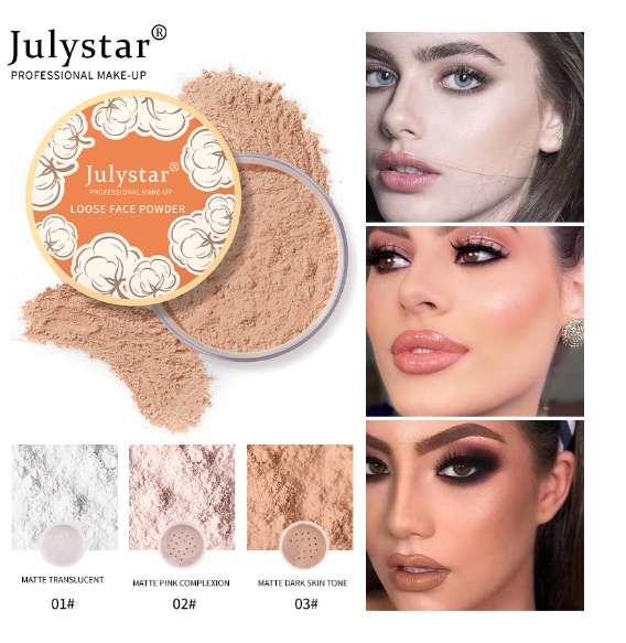 Julystar concealer loose powder light nude cultivation matte powder waterproof anti-sweat non-removal fixing powder color makeup