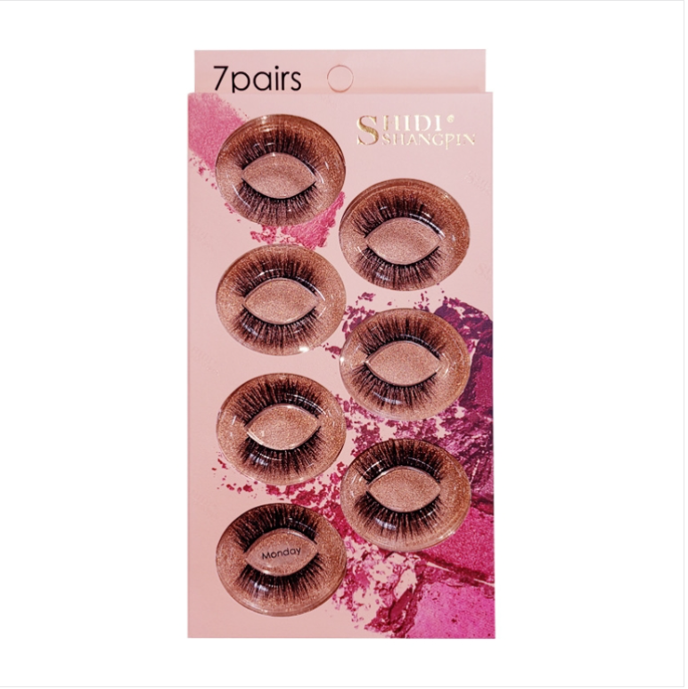 Shidi Fashion 3D Mink Hair false Eyelashes natural stereo 7 pairs eyelash set