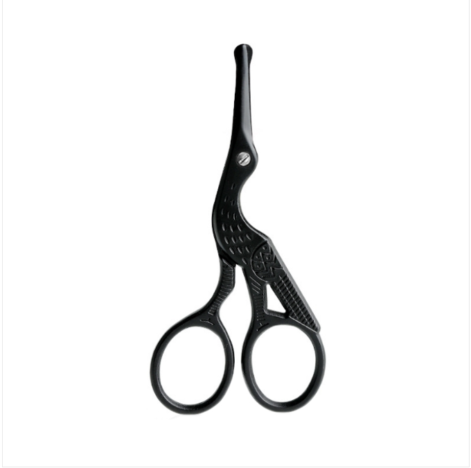 Stainless steel round eyebrow and nose scissors (Cool black)