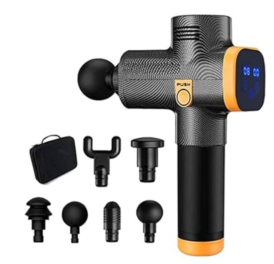 Massager by TEX Phoenix A2 Gun Professional Physiotherapy Gun - Carbon Gold option 6 Tips