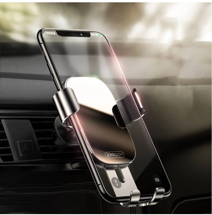 JOYROOM JR-ZS198 Car Air Vent/ Dashboard Alloy Bracket Gravity Linkage 360° Rotation Phone Holder Stand for POCO X3 F3 4.0 inch-7.2 inch Devices - Sil