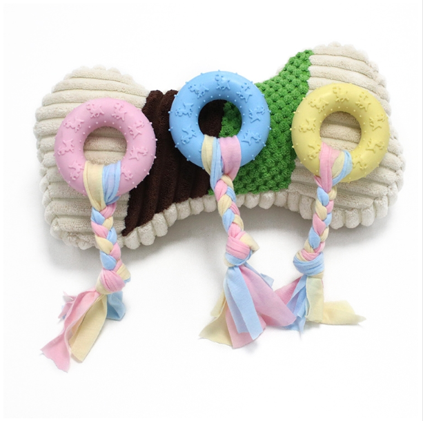 Pet toys TPR bite resistant teething dog supplies cotton rope cloth strip toys
