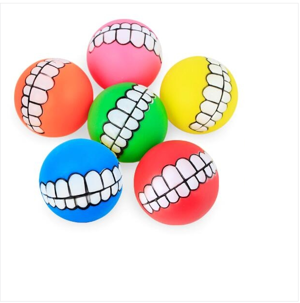 2 PCS teeth sound bite resistant dog toy Pet toy ball, size :9.0cm (color random)