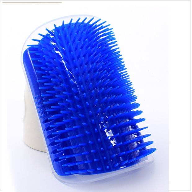 Pet dog and cat self grooming hair removal comb massage hair applicator, color: dark blue
