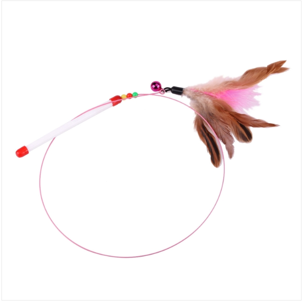 Wire feather teasing wand