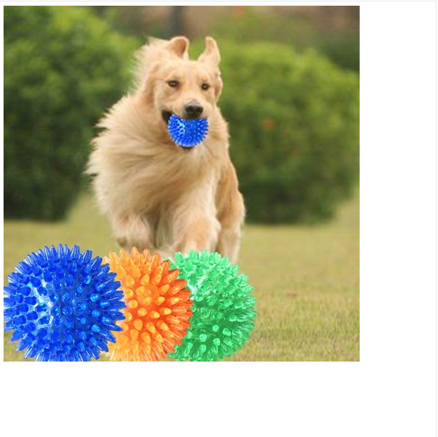 Large dog pet sound toy grinding teeth bite ball medium diameter :9cm color random delivery