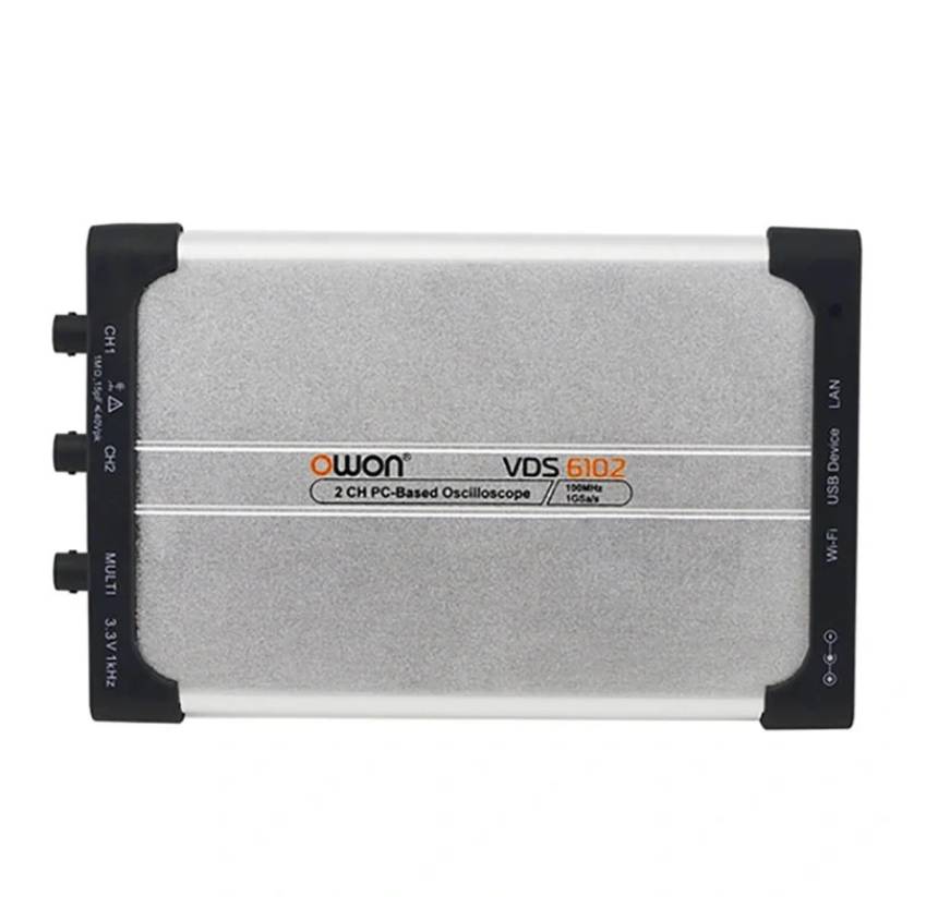 OWON VDS6102 Digital Virtual Oscilloscope 100MHz 2CH 1Gsa/s High Accuracy User-Friendly Interface with USB Type-C Power and WiFi Connectivity for Effi