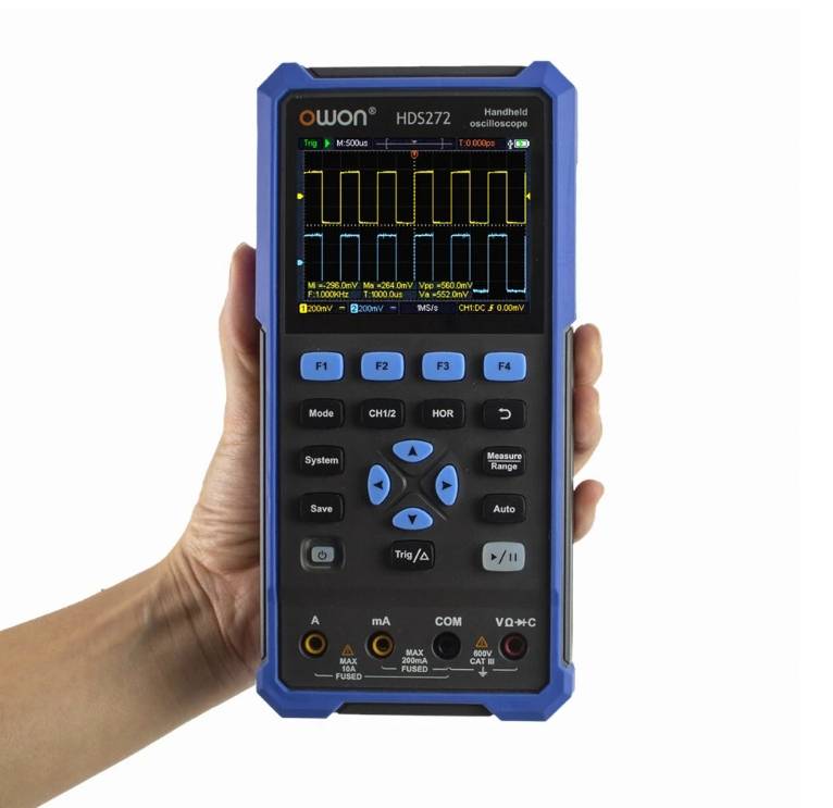 OWON® HDS200 Series 2CH Handheld Oscilloscope 40/70/100MHz Bandwidth 20000 Counts Multiumeter OSC + DMM + Waveform Generator 3 in 1 Suitable for Autom