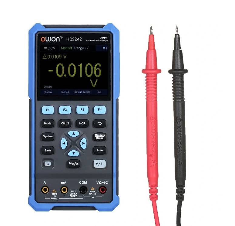 OWON HDS242/HDS242S 40MHz 3-in-1 LCD Multifunctional Digital Handheld Oscilloscope Multimeter OSC + DMM + Waveform Generator