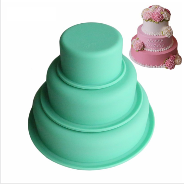 Three layer round cake mold silicone baking mold pizza cake chassis