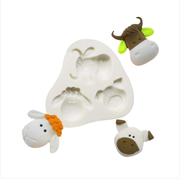 Poultry small animal collection sheep pig cattle silicone fondant cake mold baking decoration tools