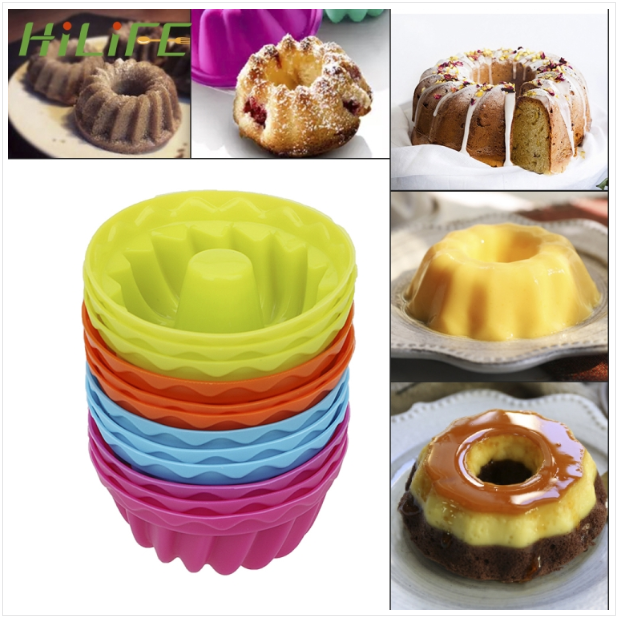 12 sell thread shape baking jelly mold silicone pudding cake muffin doughnut mold