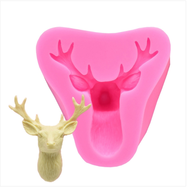 Deer Head silicone fondant Cake Mold (pink)