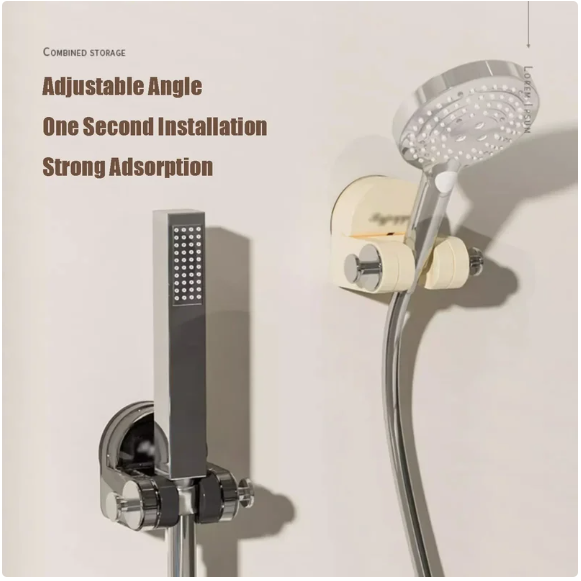New Integrated Suction Cup Shower Rack Wall Mounted Non Perforated Shower Fixture