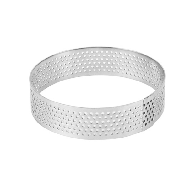 BN1006 Stainless steel mousse ring thickened perforated cake mold DIY baking tool, specification: Round 2.7 inches