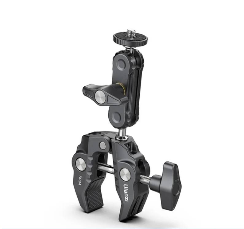 Ulanzi-R094 Metal Super Clamp with 360° Ball Head Magic Arm Clamp with 1/4&quot; 3/8&quot; Hole for DSLR Camera Monitor LED Light Mic