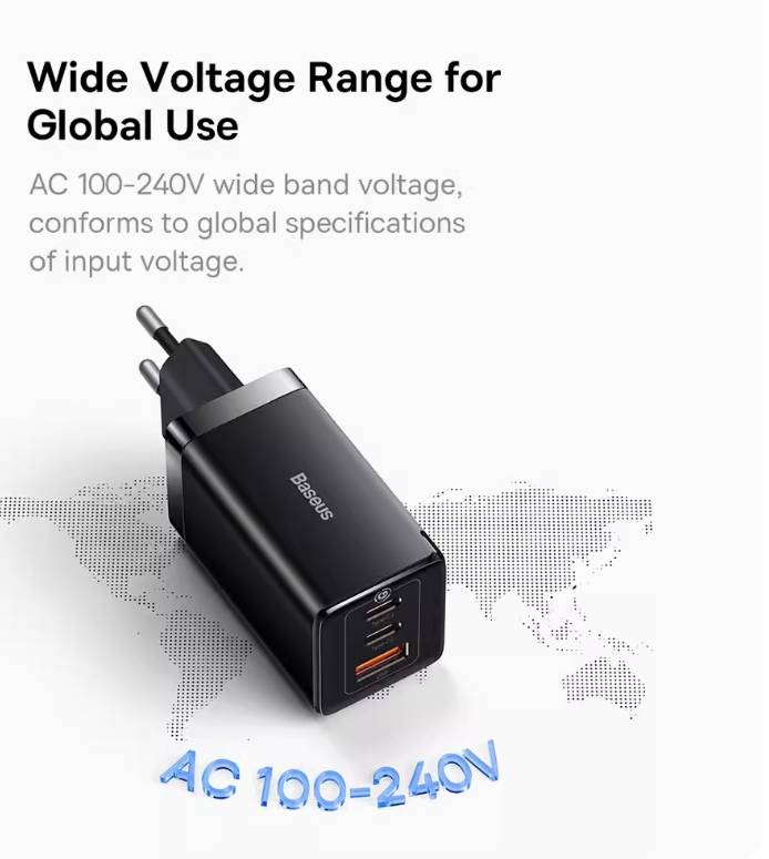 Baseus 65W Chargeur rapide USB-C Type C USB Charger Gallium Nitride Charger Fast Charging Charging Head Super Fast Charging for iPhone 14 Pro