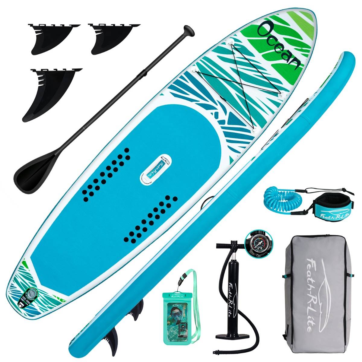 Funwater Stand Up Surfboard Inflatable Pulp Board sup Paddle Board Water Sports Adult Thickened PVC Water Ski Board size 320*83*15 （ 10&#039;6&quot; ×