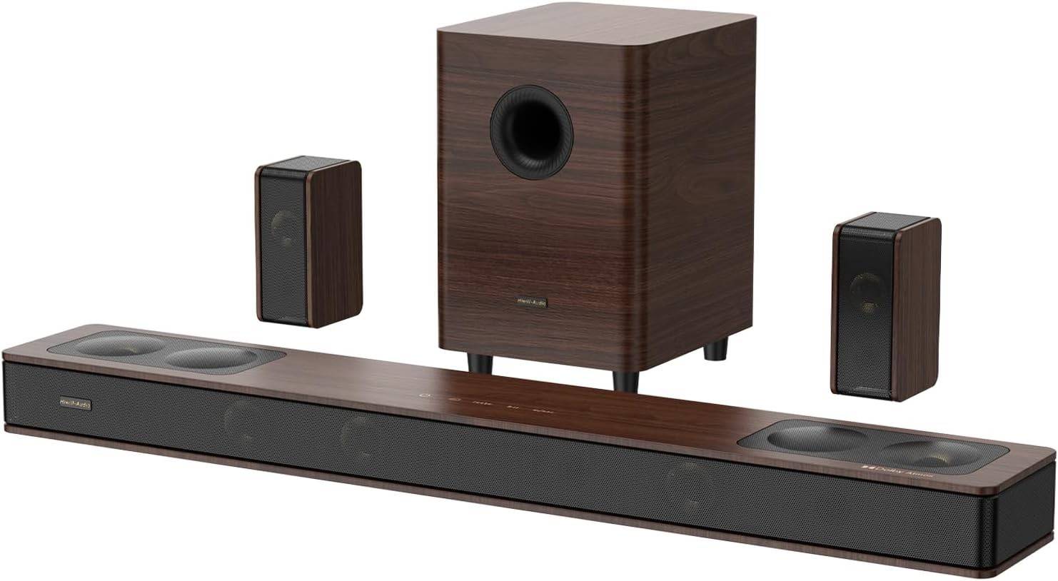 Hiwill-Audio A534 Flagship 5.3.4 Soundbar for TV Devices with Dolby Atmos, 800 W Home Cinema Sound System with Subwoofer, 2 Wireless Rear Speakers, Sp