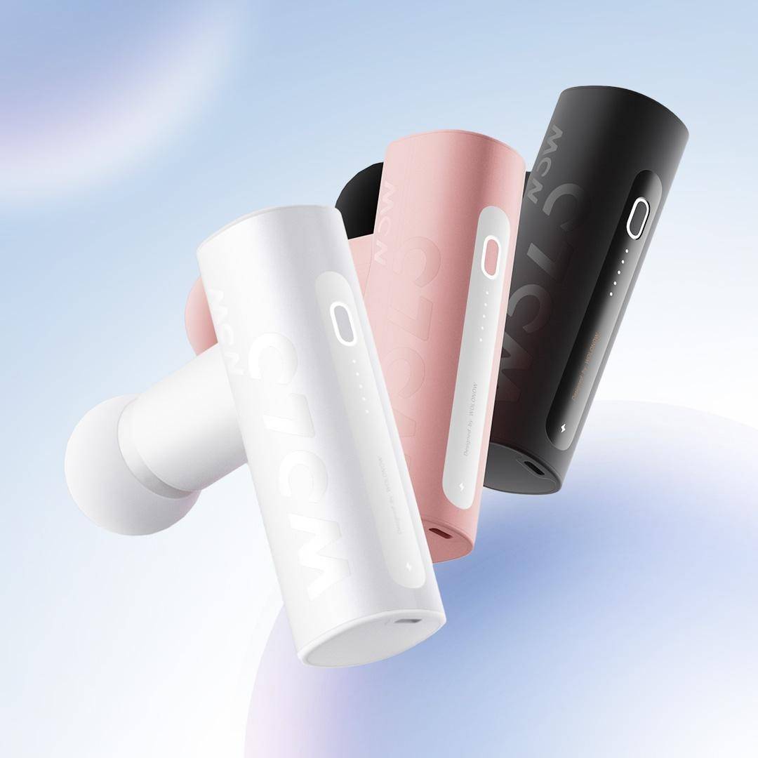 Wolonow Mini Portable Massage Gun 5-Speed ​​AI Intelligent Adjustment Includes 4 Custom Massage Heads, Silent Operation High-Power Brushless Motor