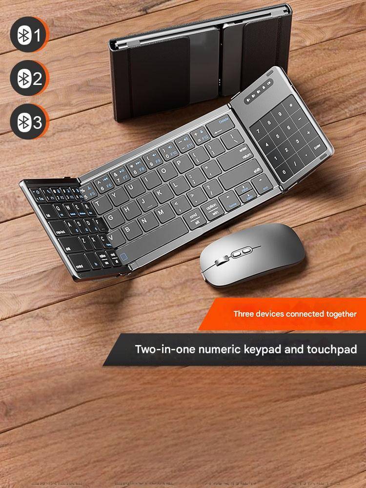 Folding Bluetooth Wireless Keyboard Touchpad Laptop iPad Tablet Mobile Phone Office Portable