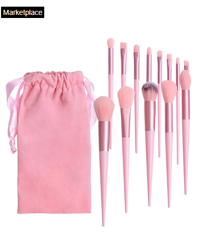 13pcs Two Tone Portable Makeup Brush Set Eye Shadow Powder Blusher Brush Girl Beauty Cosmetic Brush Makeup Tools Storage Bag