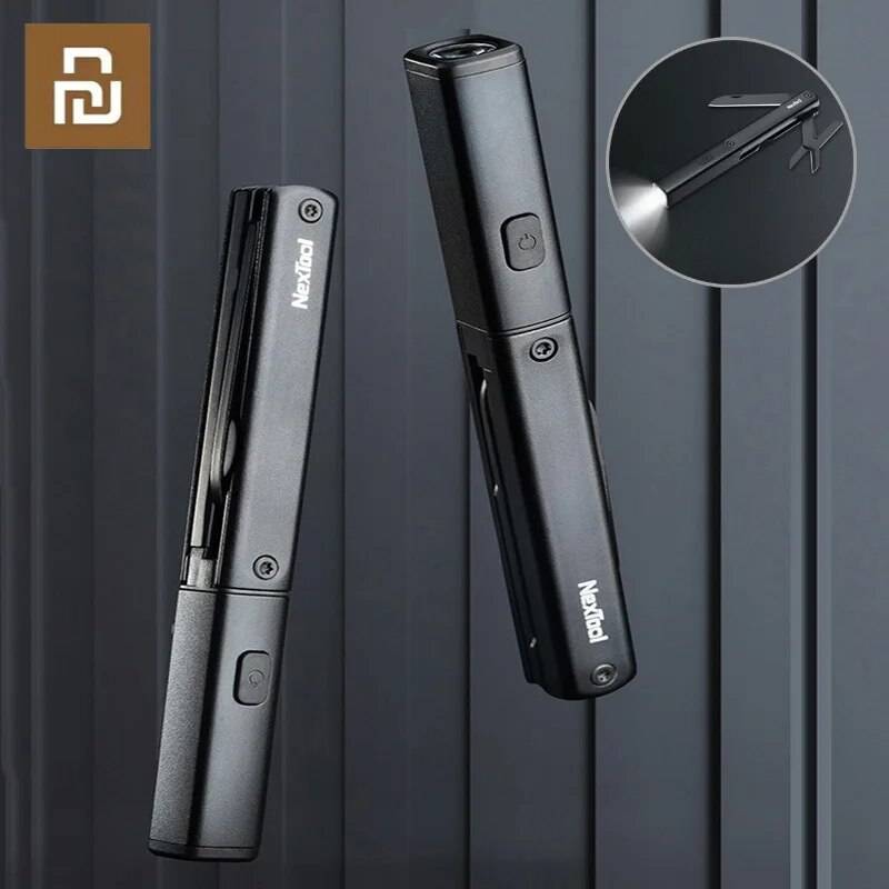 Youpin NexTool Multifunctional Tools 3 in 1 Flashlight Scissors Knife USB Rechargeable IPX4 Waterproof Portable Outdoors Tools