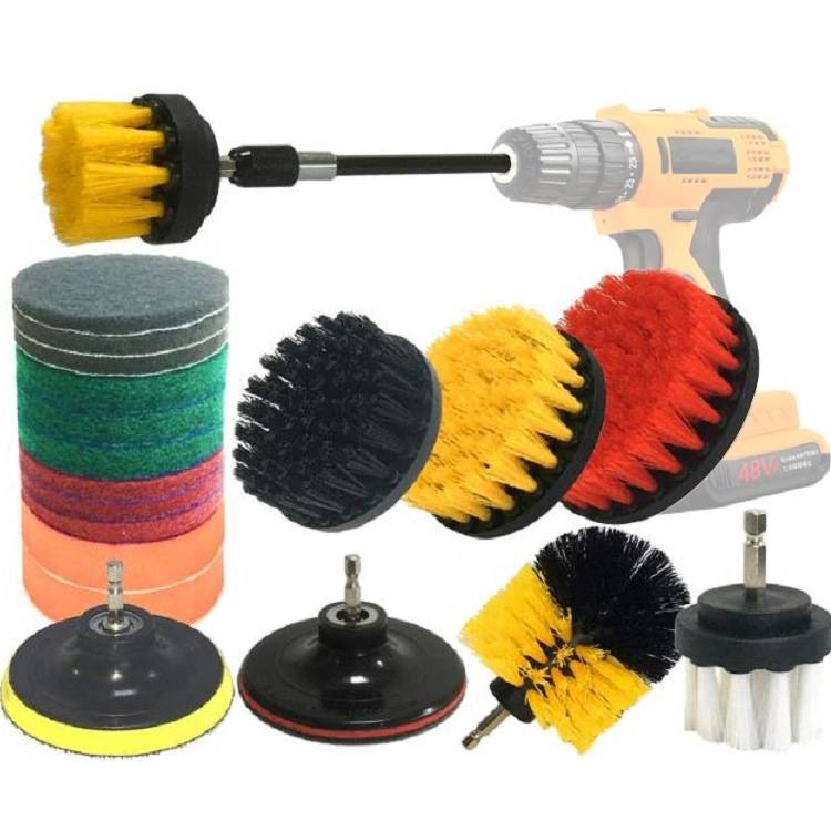 20 piece set of floor, wall, window glass cleaning and descaling electric drill brush head set