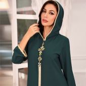Middle Eastern hand stitched diamond robe with hooded nails