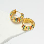 Colorful enamel earrings Simple delicate earrings