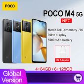 [Only ship to BR country]Global Version POCO M4 5G 6GB+128GB MTK Dimensity 700 Smartphone NFC 90Hz 6.58" DotDrop Display 5000mAh Battery 18W Fast Charge