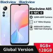 【World Premiere】Global Version Blackview A85 8GB 128GB 6.5'' HD+ 90Hz Display 50MP Camera 4480 mAh Battery NFC Smartphone