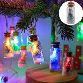 Christmas Tree String Lights LED Glass Wishing Bottle Drift Bottle Light Decorations for Home Battery Case Xmas.