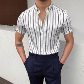 Gentleman elegant and simple design vertical striped shirt 