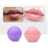 Organic Moisturizing Lip Balm Ball Private Label Lip Cream Lineremoval Multiple Scents Purple Round Ball Lip balm