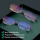2022 New Sapphire high hardness anti-blue progressive Far And Near Dual-Use Reading Glasses