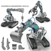 STEM Toys Assembly Engineering Team Hydraulic Power Crawler Excavator
