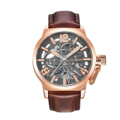 IK COLOURING K003 Men's Leather Strap Mechanical Wristwatch