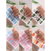 Floral Print Nail Art Sticker Set with 3 Nail Files