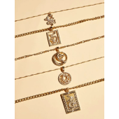 5pcs/set Chinese Dragon Charm Necklace