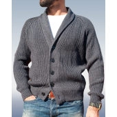 Men's Solid Color Lapel Long Sleeve Knit Cardigan Sweater
